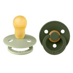 BIBS Πιπίλες Colour Round Καουτσούκ 2τμχ Sage/Hunter Green No3