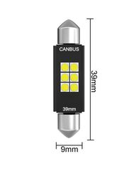 LED Σωληνωτό 39mm CANBUS Λευκό φως 12V Κωδικός XF246....SoundStreet....