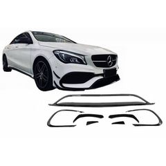 Splitters Μπροστινού Προφυλακτήρα Για Mercedes-Benz CLA W117 Facelift 16-18 Με Amg Line Προφυλακτήρα Piano Black 8 Τεμάχια