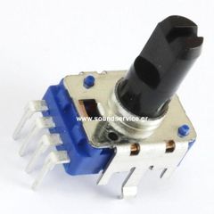 11mm MONO 10KB ΠΟΤΕΝΣΙΟΜΕΤΡΟ ΠΕΡΙΣΤΡΟΦΙΚΟ ΠΛΑΚΕΤΑΣ 4-PIN ΑΞΟΝΑΣ 11MM FLAT ΚΛΙΚ ΚΕΝΤΡΟ