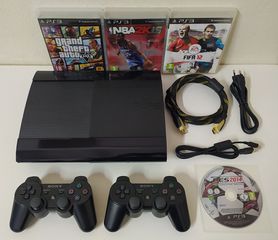 Sony PS3 S.Slim 500GB + 2 Χειριστήρια + 4 Παιχνίδια