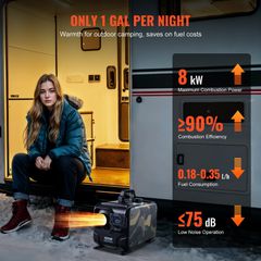 VEVOR Diesel Heater Heater Diesel Heater 8KW 12V/24V Bluetooth APP Τηλεχειριστήριο-thumb-4