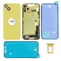 For iPhone/iPad (AP14PL0024YPSP-B) Rear Cover (Pulled B) incl. small parts - Yellow, For iPhone 14 Plus