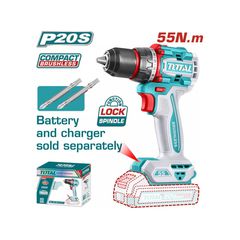 TDLI205581 Δραπανοκατσάβιδο Μπαταρίας 55Nm 20V (Solo) - SOLO - TOTAL (#TDLI205581)
