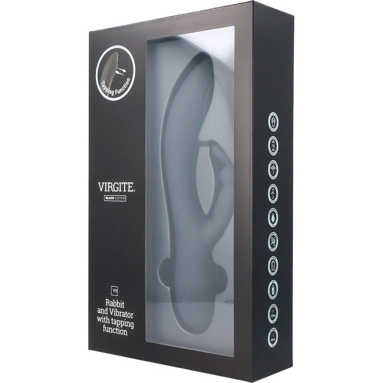 V9 BLACK RECHARGEABLE TAPPING VIBRATOR