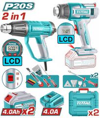 TOTAL ΕΠΑΓΓ. ΣΕΤ ΠΙΣΤΟΛΙΑ ΘΕΡΜΟΥ ΑΕΡΑ ΜΠΑΤ. Li-ion 20V (TOSLI241188E)