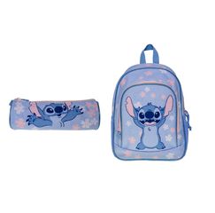Stitch – Backpack 38x28x13 cm + Round Pencil Case (bundle) / Toys