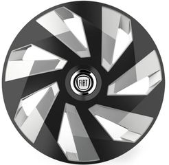 Τάσια Τροχών Αυτοκινήτου Versaco Stratos 13" Vector Μαύρα Με δαχτυλίδια Χρωμίου με σήμα 3d μεταλλικό Fiat 4 Τεμάχια