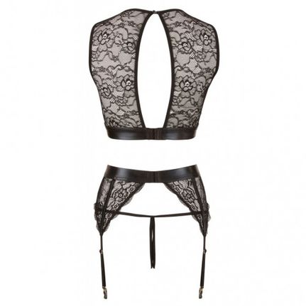 Cottelli Flower Lace Lingerie with Cuffs-thumb-4