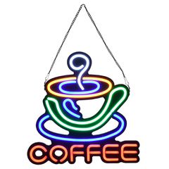 Ταμπέλα φωτεινή με επιγραφή NEON LED COFFEE 30W AC 230V και διακόπτη On/Off 50.000 ώρες A++
