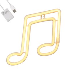 Ταμπέλα με φωτεινή επιγραφή NEON LED σήμανσης MUSIC NOTE 5W USB μπαταρίας 3xAAA σε θερμό λευκό φως 2700K