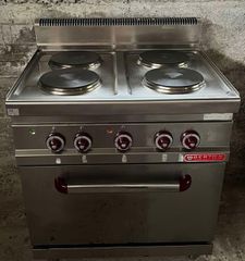 Ηλεκτρική επαγγελματική κουζίνα εστίες και φούρνος