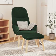 Πολυθρόνα Relax Σκούρο Πράσινο Υφασμάτινη με Σκαμπό 3097347