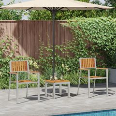 ΣετΤραπεζαρίαςΚήπου με μαξιλάρι 3 pcs Καφέ Στερεό ξύλο ακακίας 3334841