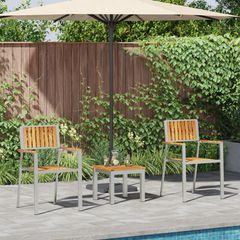 ΣετΤραπεζαρίαςΚήπου 3 pcs Καφέ Στερεό ξύλο τικ 3334846