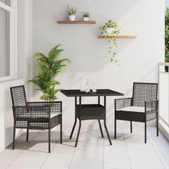 Σέτ φαγητού για κήπο 5 pcs Ανοιχτό γκρι συνθετικό ρατάν 3334934