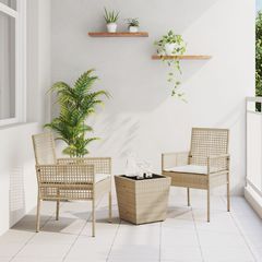 Σετ Μπιστρό Κήπου 3 pcs Μπεζ συνθετικό ρατάν 3334959
