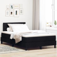 Κρεβάτι με ελατήρια με κεφαλάρι Μαύρο 120 x 200 cm ύφασμα 3338603