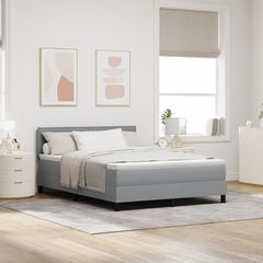 Κρεβάτι με ελατήρια Ανοιχτό γκρι 140 x 190 cm ύφασμα 3338608