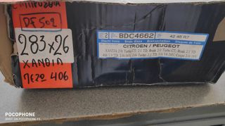 σετ δισκοπλακες εμπροσθιου αξονα , QH , made in England , Citroen Xantia , Peugeot 406 , κωδικος : 4246L8 , 4246N0 , 4246R7 , 4249J1