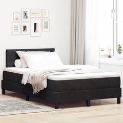 Κρεβάτι με ελατήρια με κεφαλάρι Μαύρο 120 x 200 cm Βελούδο 3339232