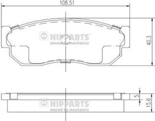 Nipparts Σετ τακάκια, Δισκόφρενα - J3601001