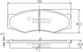 Nipparts Σετ τακάκια, Δισκόφρενα - J3601011