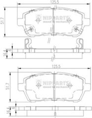 Nipparts Σετ τακάκια, Δισκόφρενα - N3606022