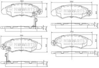 Nipparts Σετ τακάκια, Δισκόφρενα - J3608019