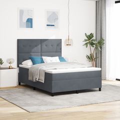 Κρεβάτι με ελατήρια Σκούρο Γκρι 140 x 200 cm Βελούδο 3339837
