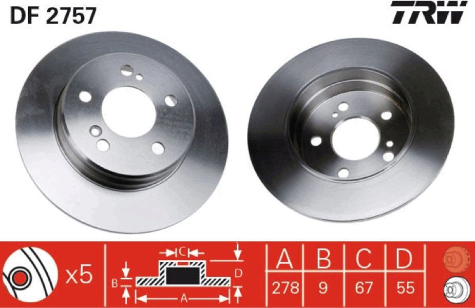 Trw Δισκόπλακα - DF2757