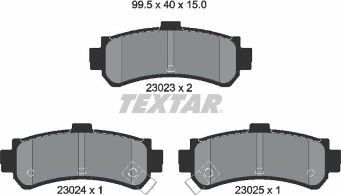 Textar Σετ τακάκια, Δισκόφρενα - 2302301