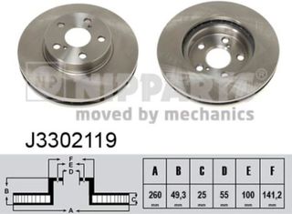 Nipparts Δισκόπλακα - J3302119