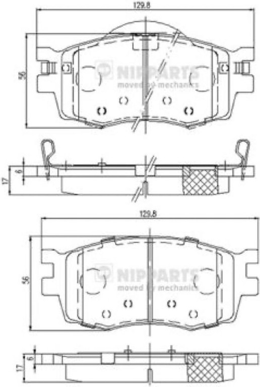 Nipparts Σετ τακάκια, Δισκόφρενα - J3600542