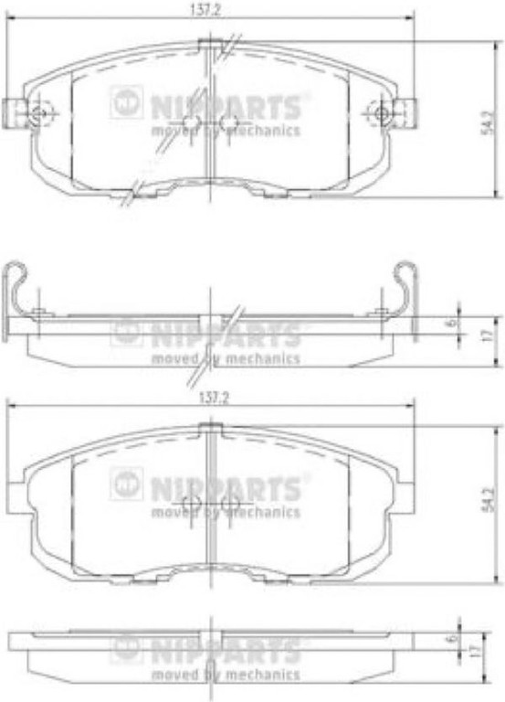 Nipparts Σετ τακάκια, Δισκόφρενα - J3601044