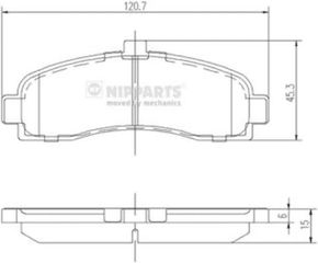 Nipparts Σετ τακάκια, Δισκόφρενα - J3601053