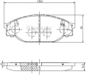 Nipparts Σετ τακάκια, Δισκόφρενα - J3602053