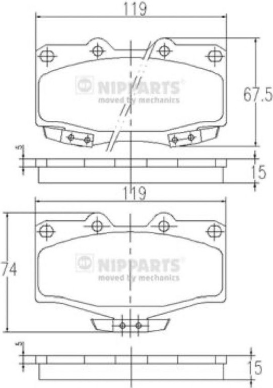 Nipparts Σετ τακάκια, Δισκόφρενα - J3602054