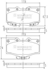 Nipparts Σετ τακάκια, Δισκόφρενα - J3602054