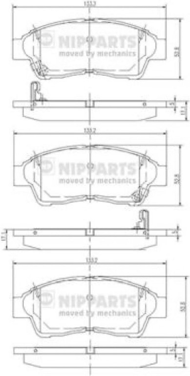 Nipparts Σετ τακάκια, Δισκόφρενα - J3602064