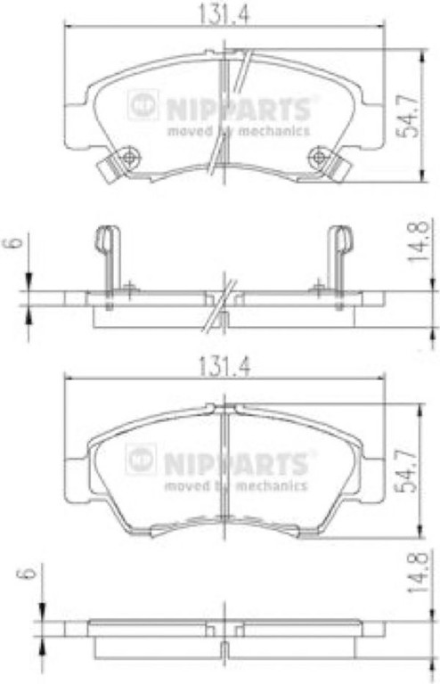 Nipparts Σετ τακάκια, Δισκόφρενα - J3604034