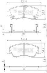 Nipparts Σετ τακάκια, Δισκόφρενα - J3604034
