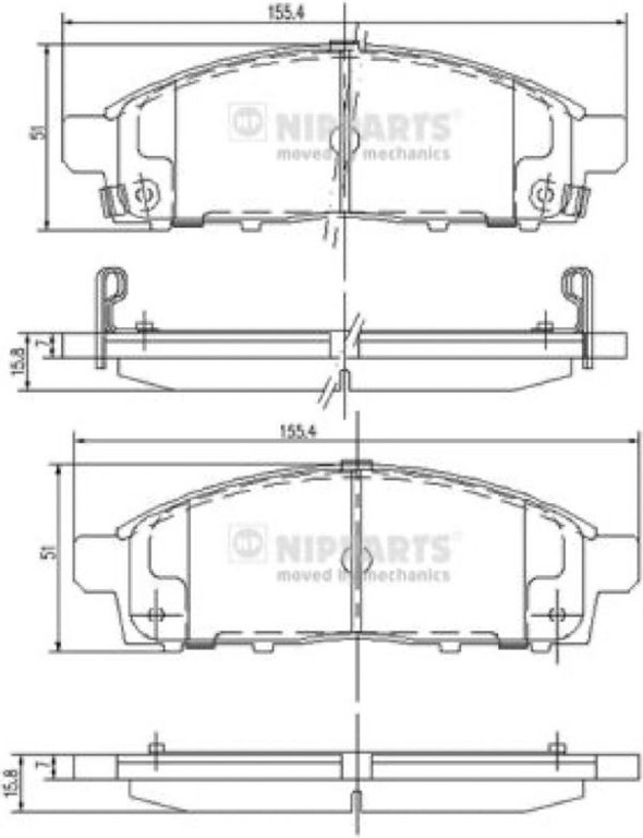 Nipparts Σετ τακάκια, Δισκόφρενα - J3605050