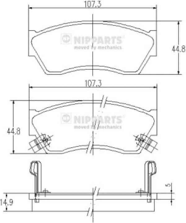 Nipparts Σετ τακάκια, Δισκόφρενα - J3608005