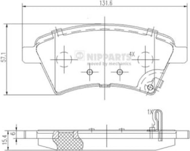 Nipparts Σετ τακάκια, Δισκόφρενα - J3608028