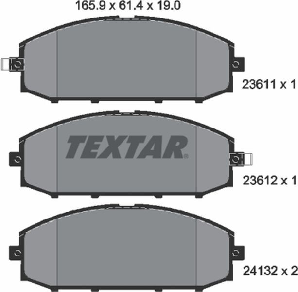 Textar Σετ τακάκια, Δισκόφρενα - 2361101