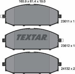 Textar Σετ τακάκια, Δισκόφρενα - 2361101