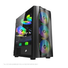 1STPLAYER X3-M-4F1 Gaming Midi Tower Κουτί Υπολογιστή με RGB Φωτισμό Μαύρο