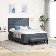 Κρεβάτι με ελατήρια Σκούρο γκρι 200 x 140 cm Βελούδο 3344517
