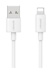 USAMS καλώδιο Lightning σε USB US-SJ709, 12W, 480Mbps, 1m, λευκό